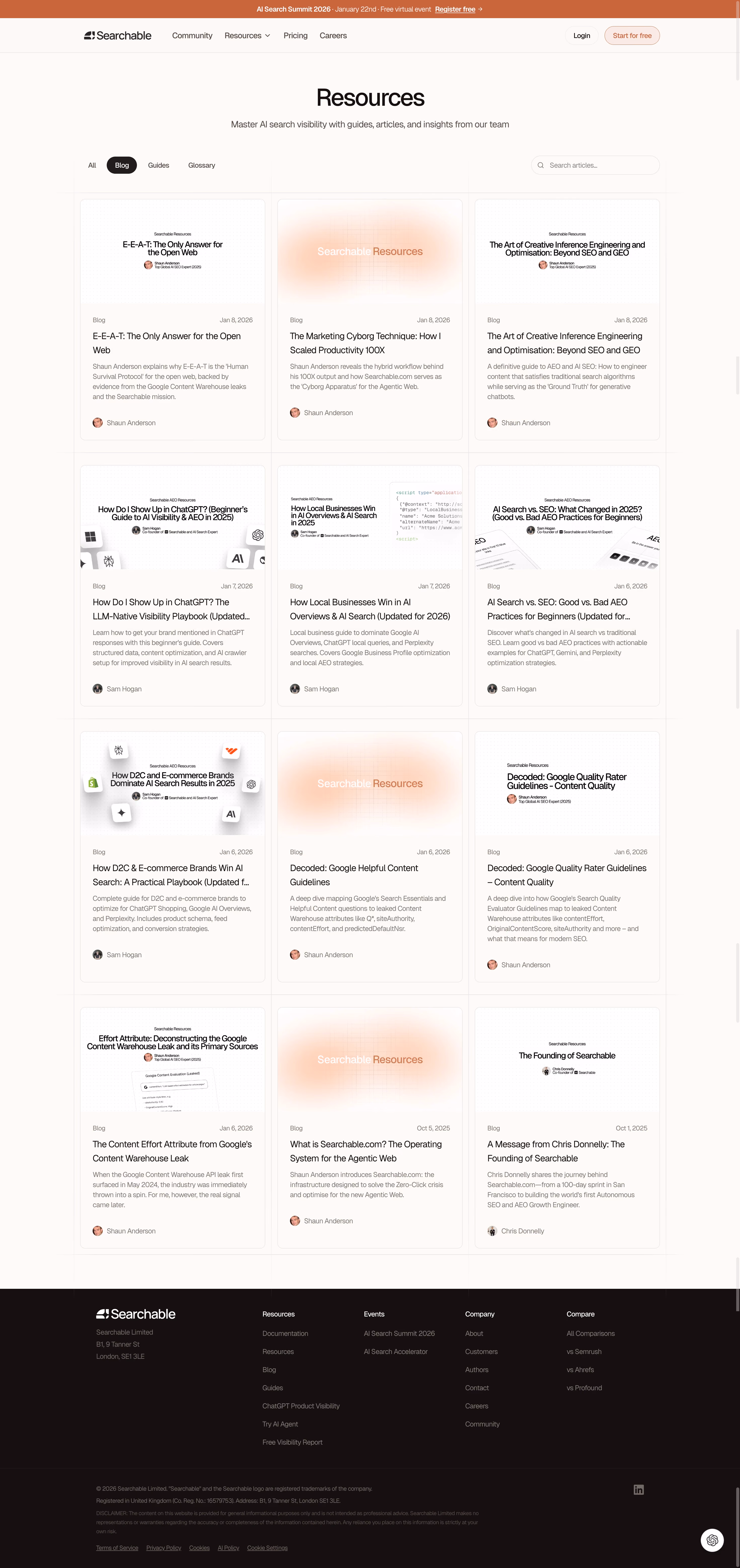 Searchable Blog Feed