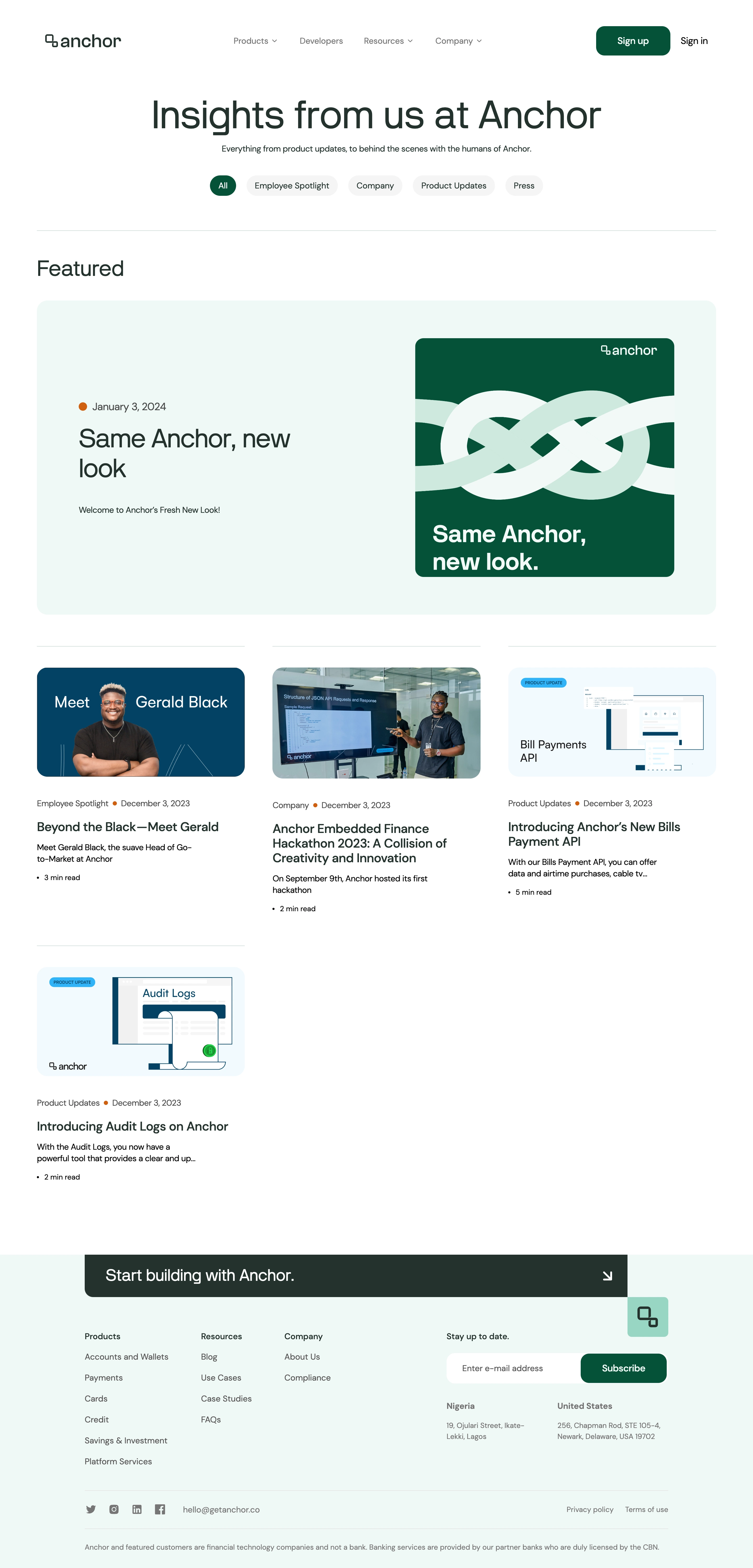 Anchor Blog Feed