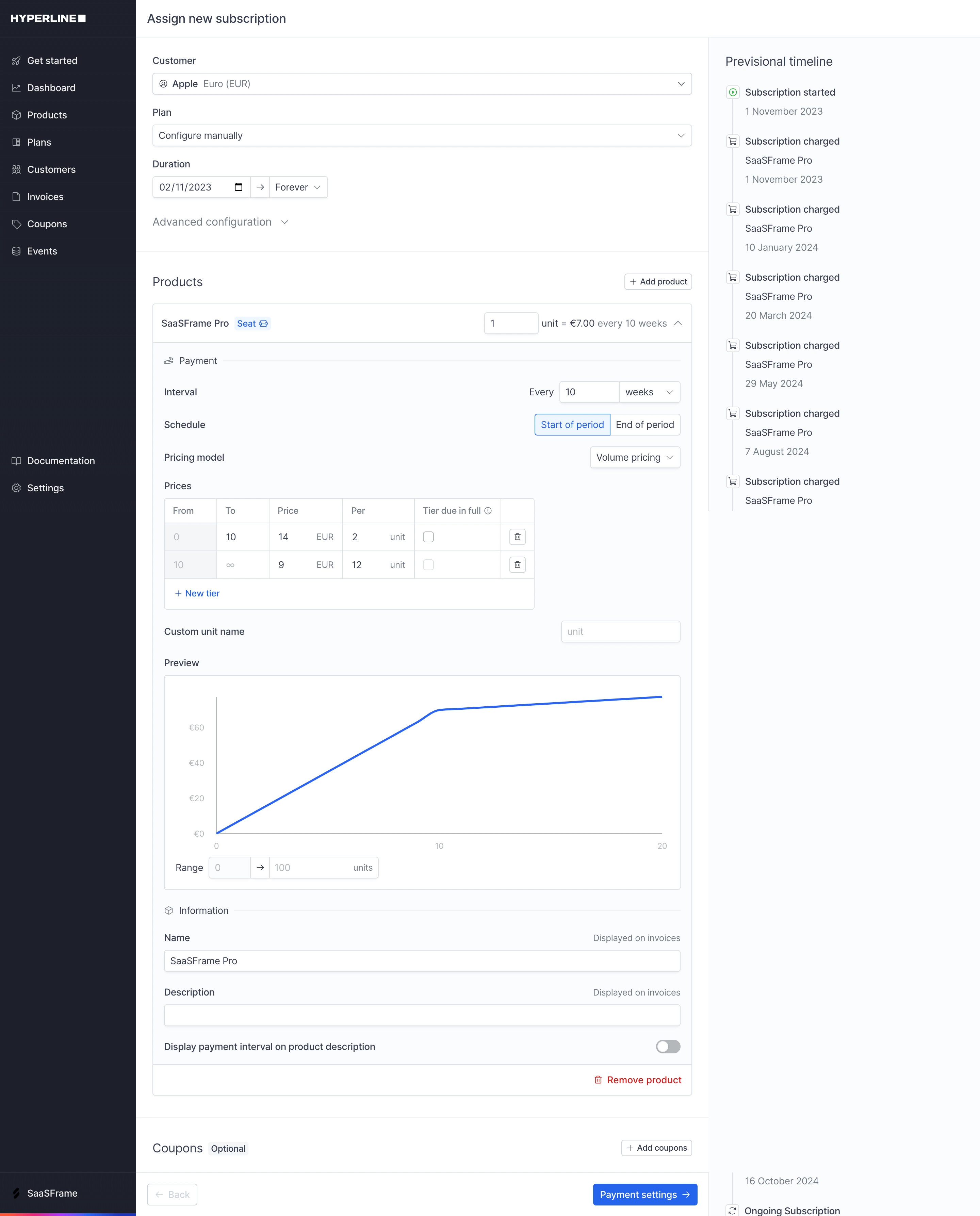 Hyperline Assign New Subscription