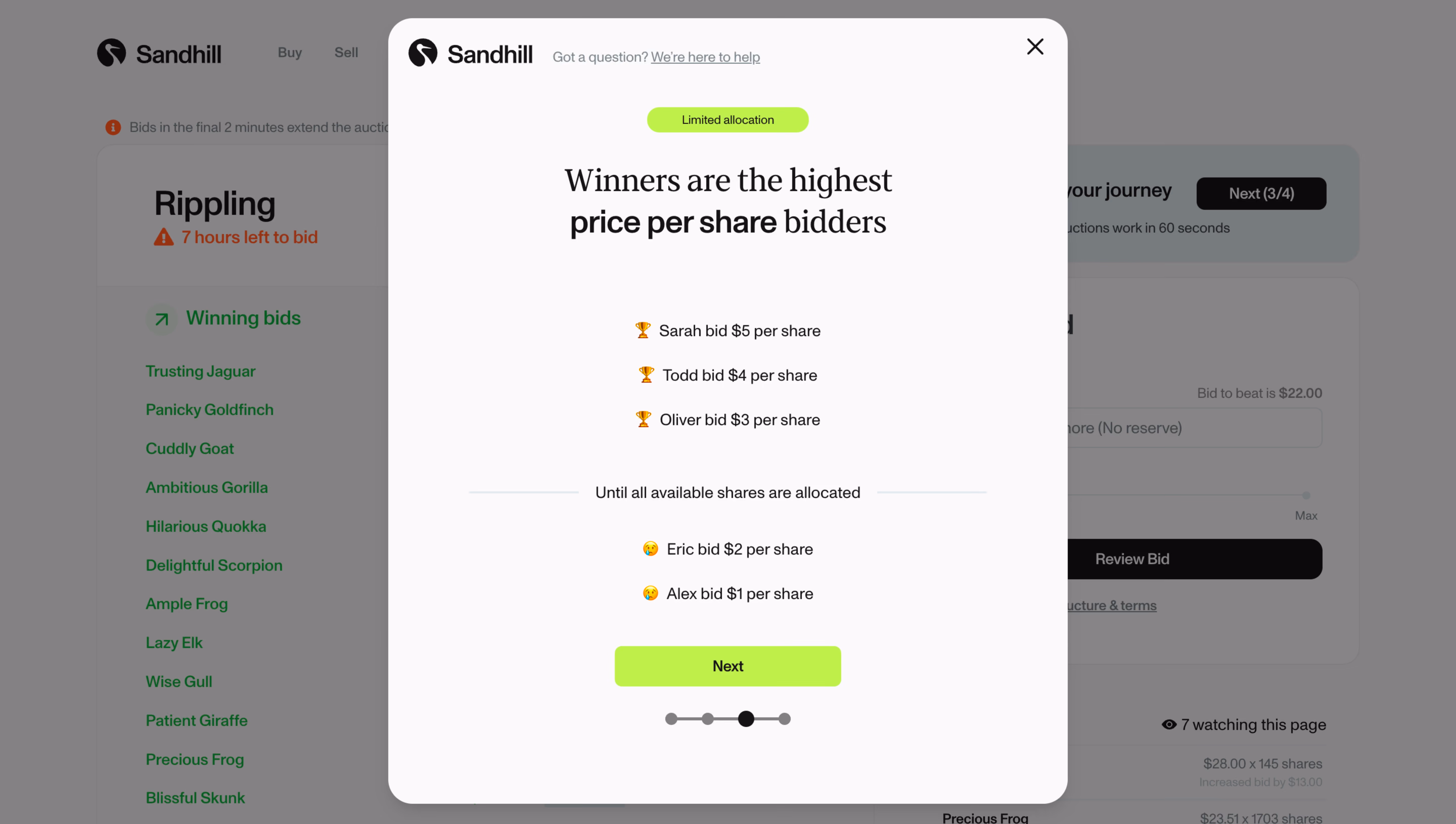Sandhill Markets Auctions Onboarding