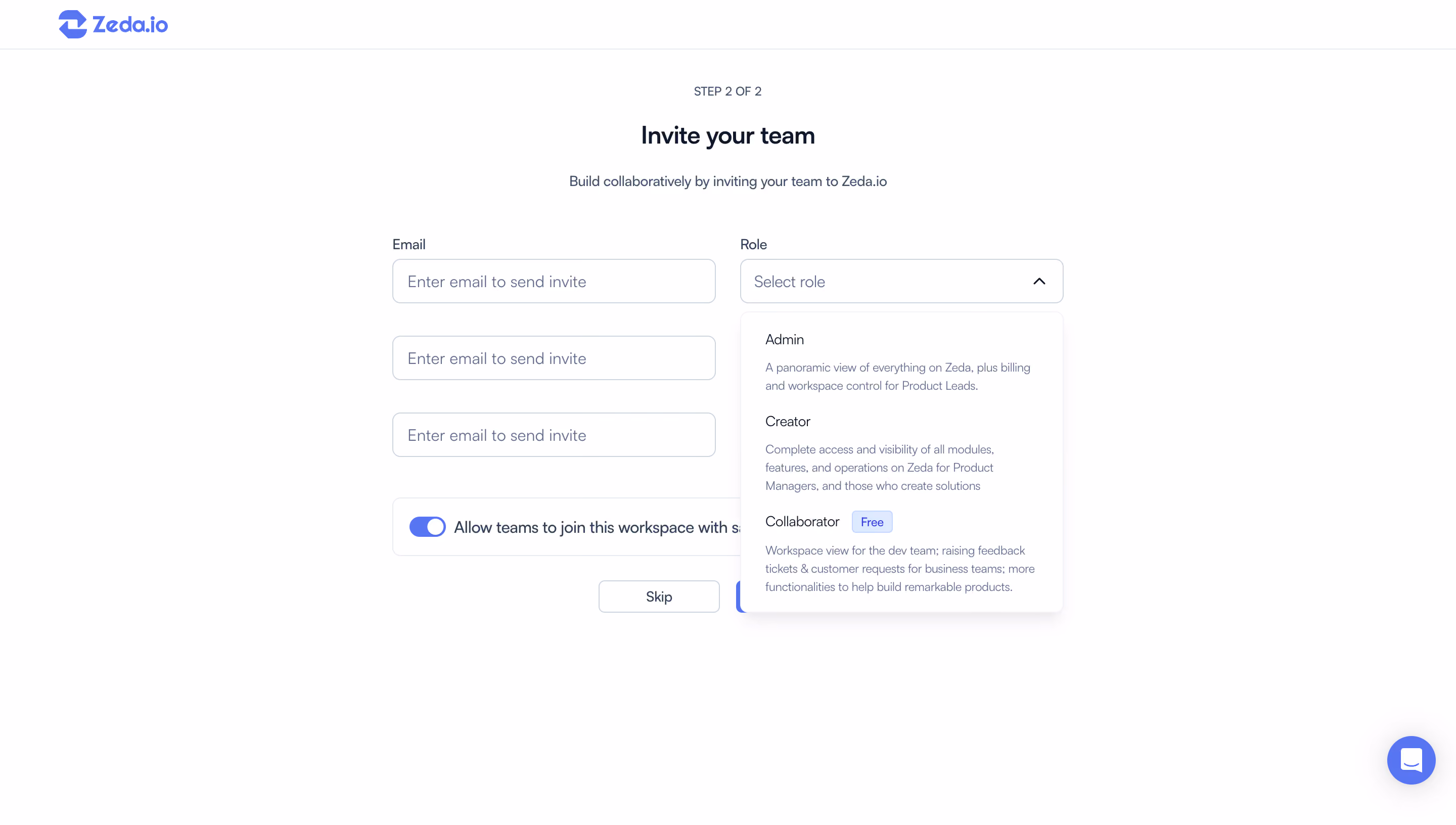 Zeda.io Invite Team Members