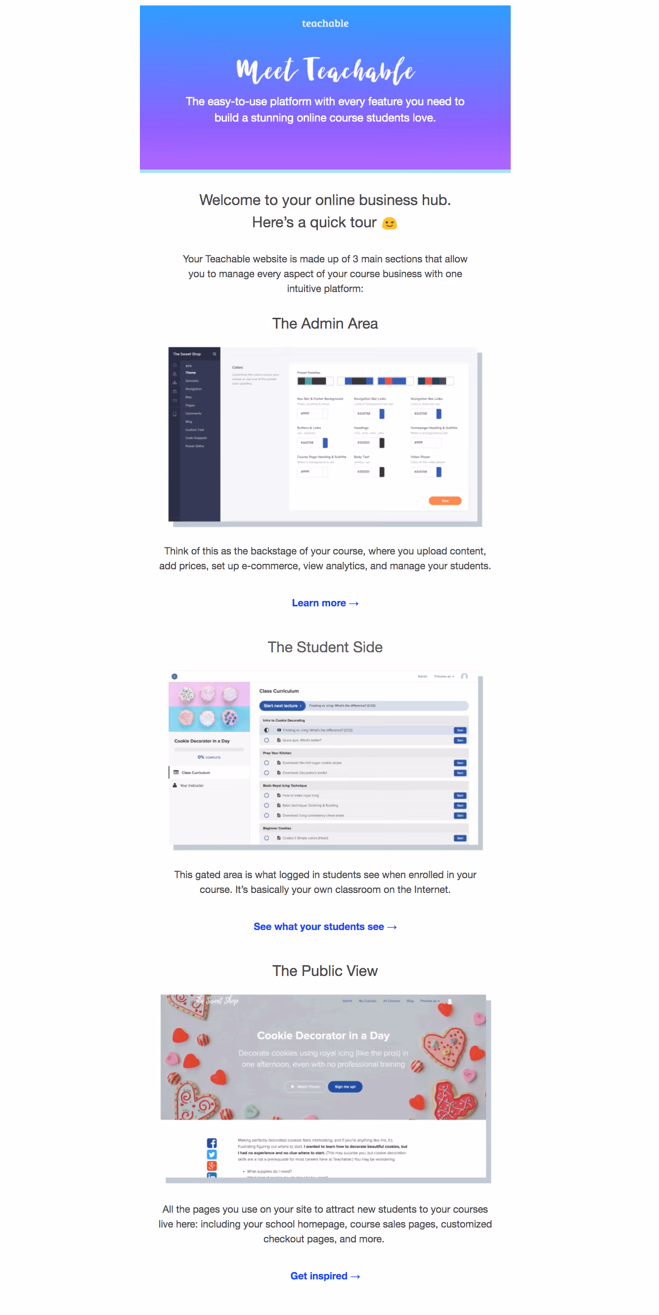 Teachable Onboarding Email Flow