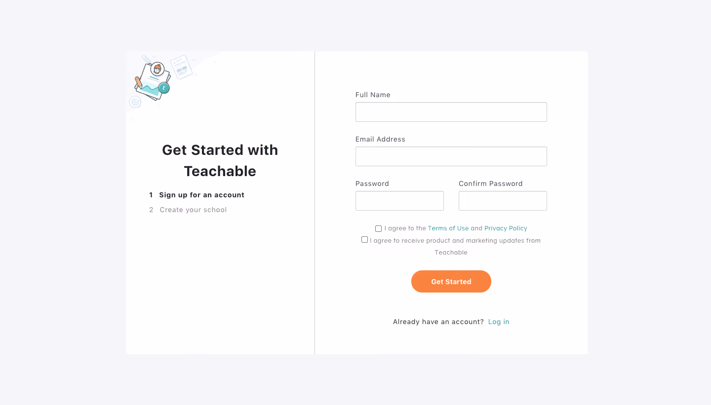 Teachable Signup Page