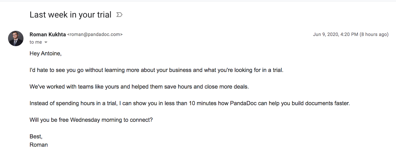 PandaDoc Free Trial Emails