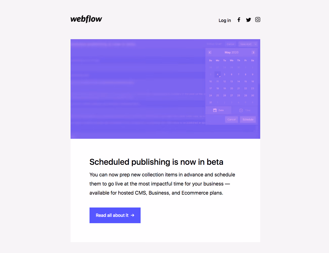 Webflow New Features Emails