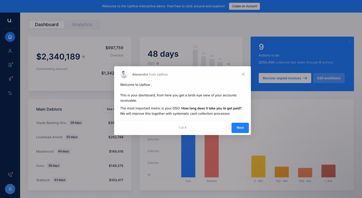 Upflow User Onboarding