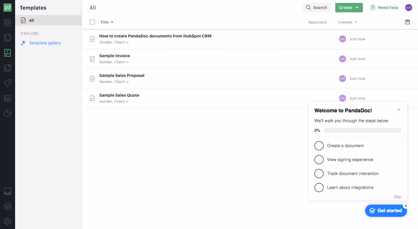 PandaDoc User Onboarding
