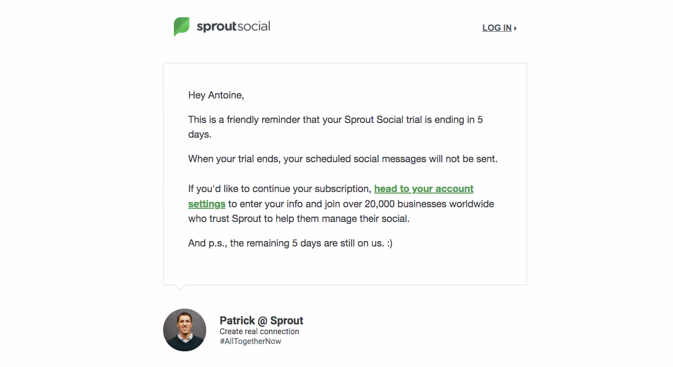 Sprout Social Free Trial Emails