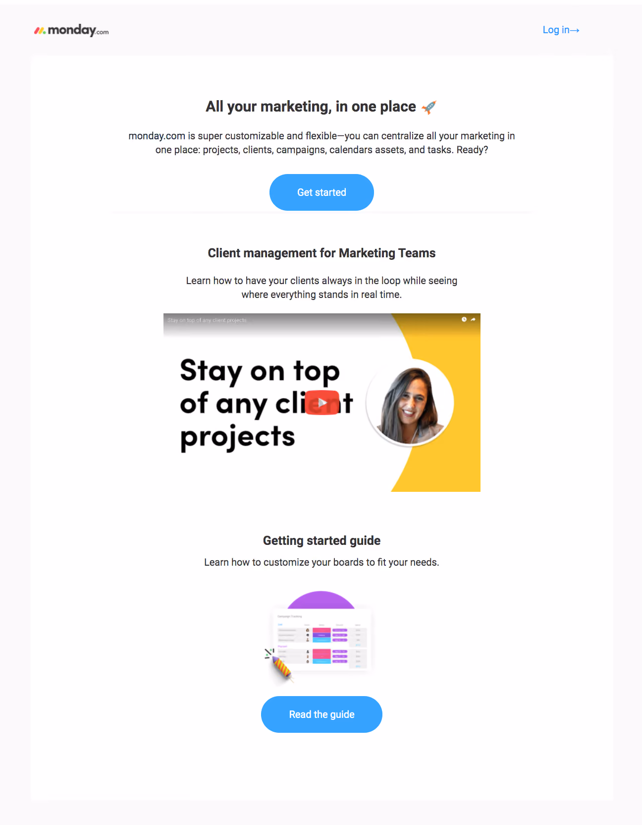 Monday Onboarding Emails