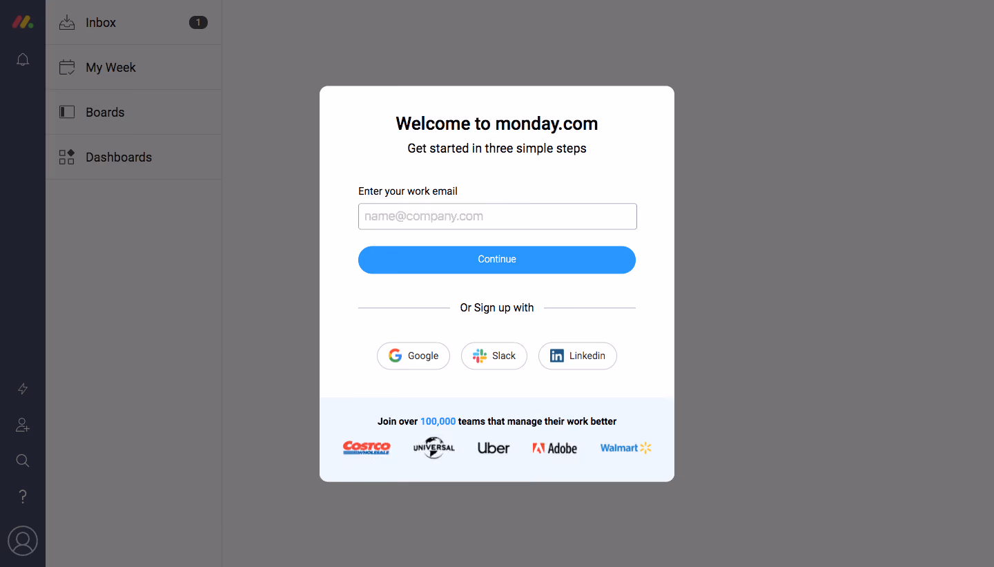 Monday Signup Page