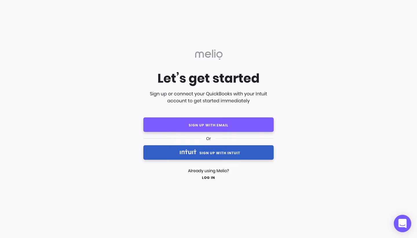 Melio Signup Page