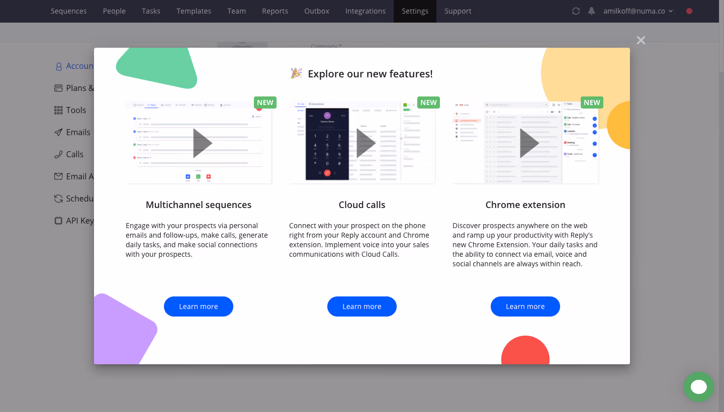 Reply User Onboarding