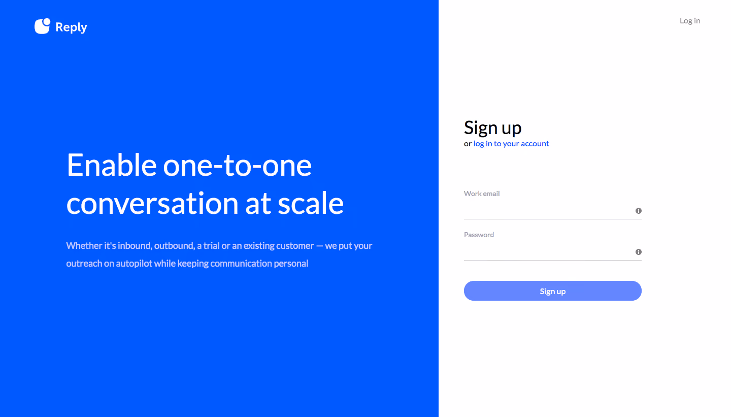 Reply Signup Page