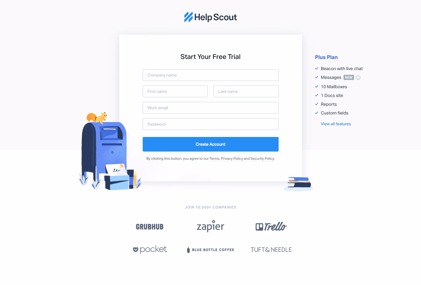 Help Scout Signup Page