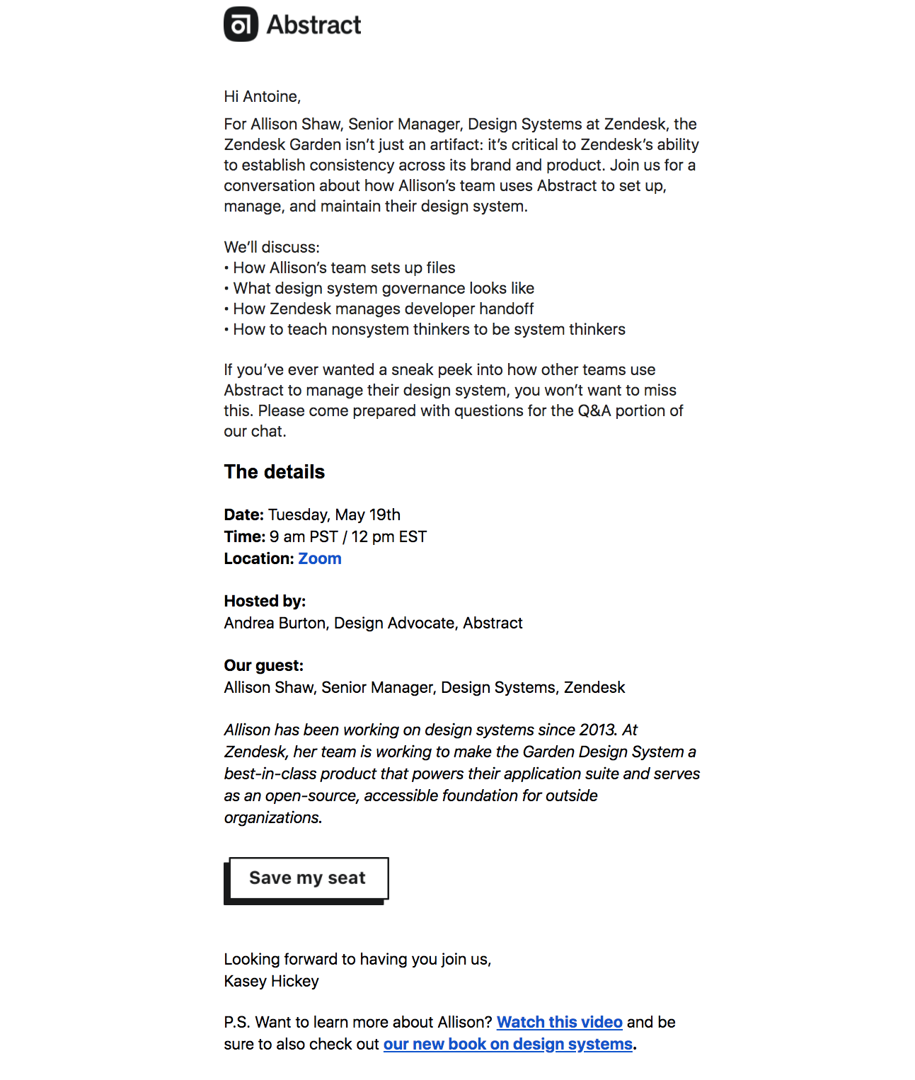 Abstract Webinar Emails