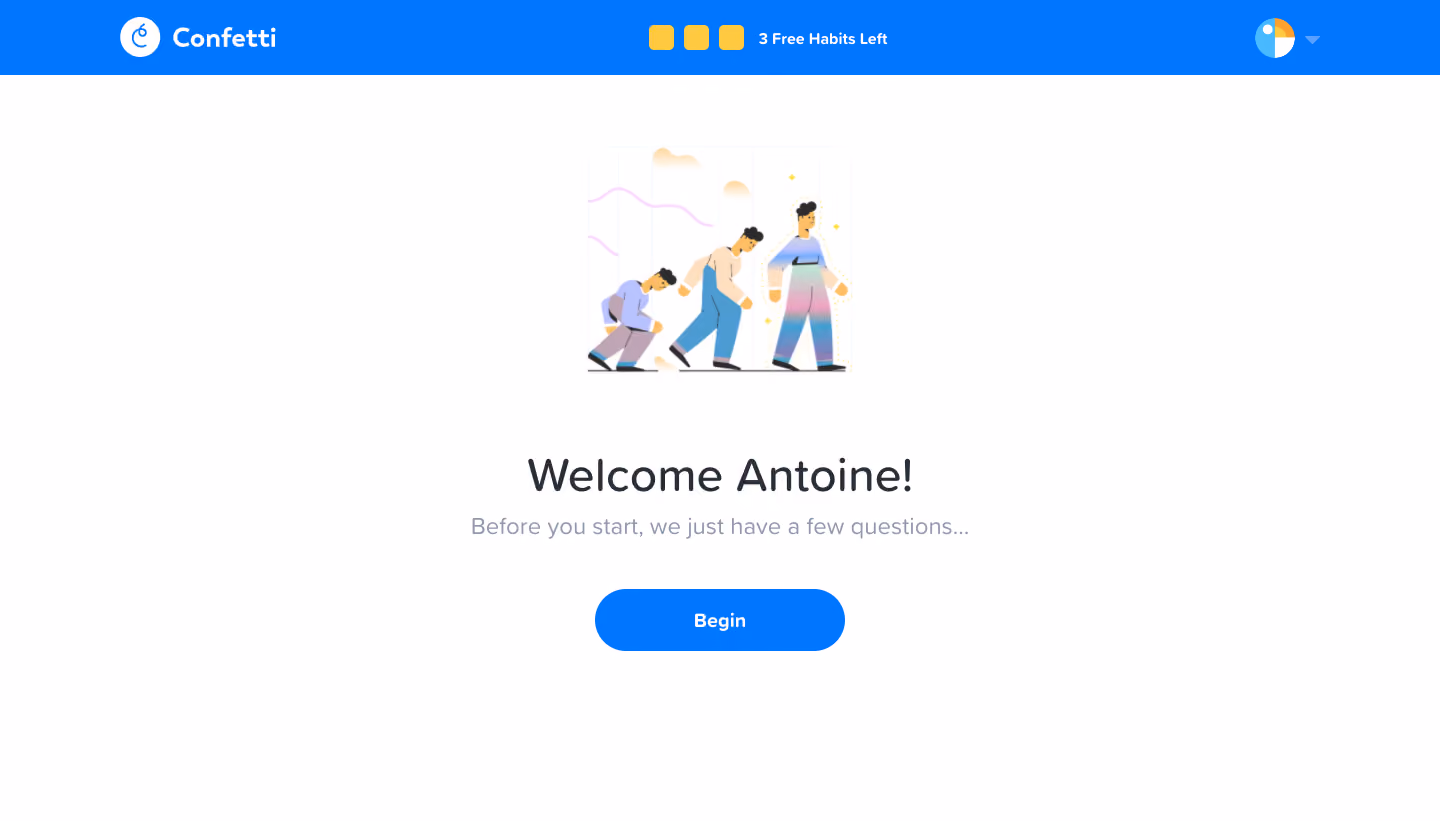 Confetti User Onboarding