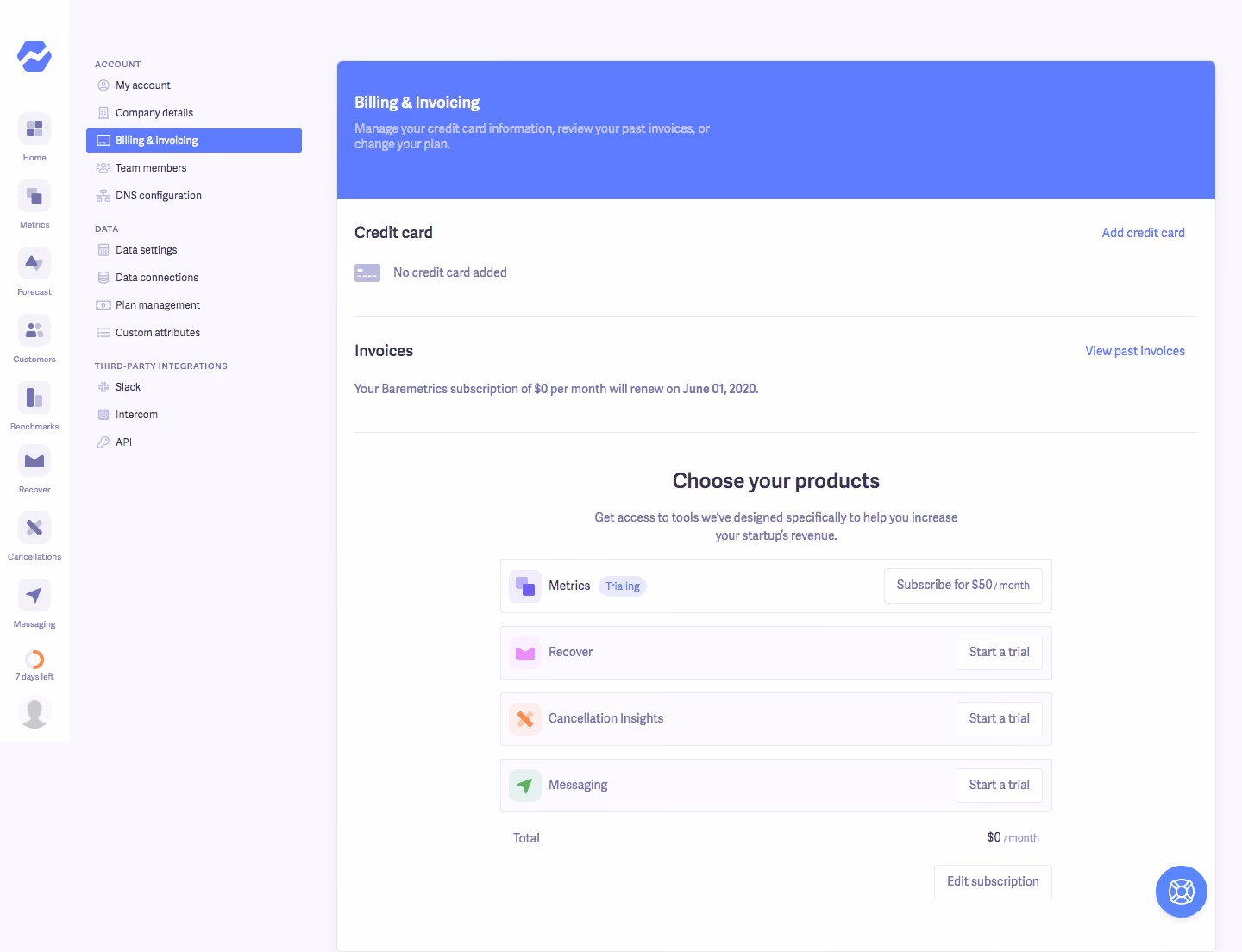 Baremetrics Upgrading Flow