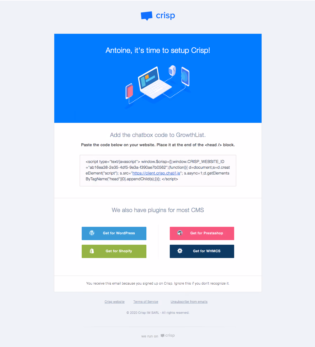 Crisp Onboarding Emails