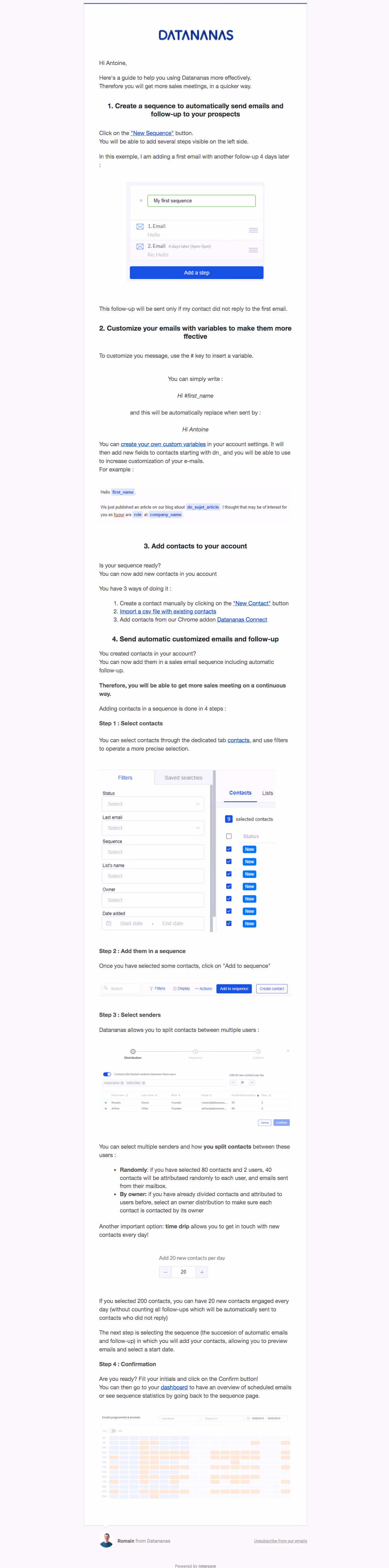 Datananas Onboarding Emails