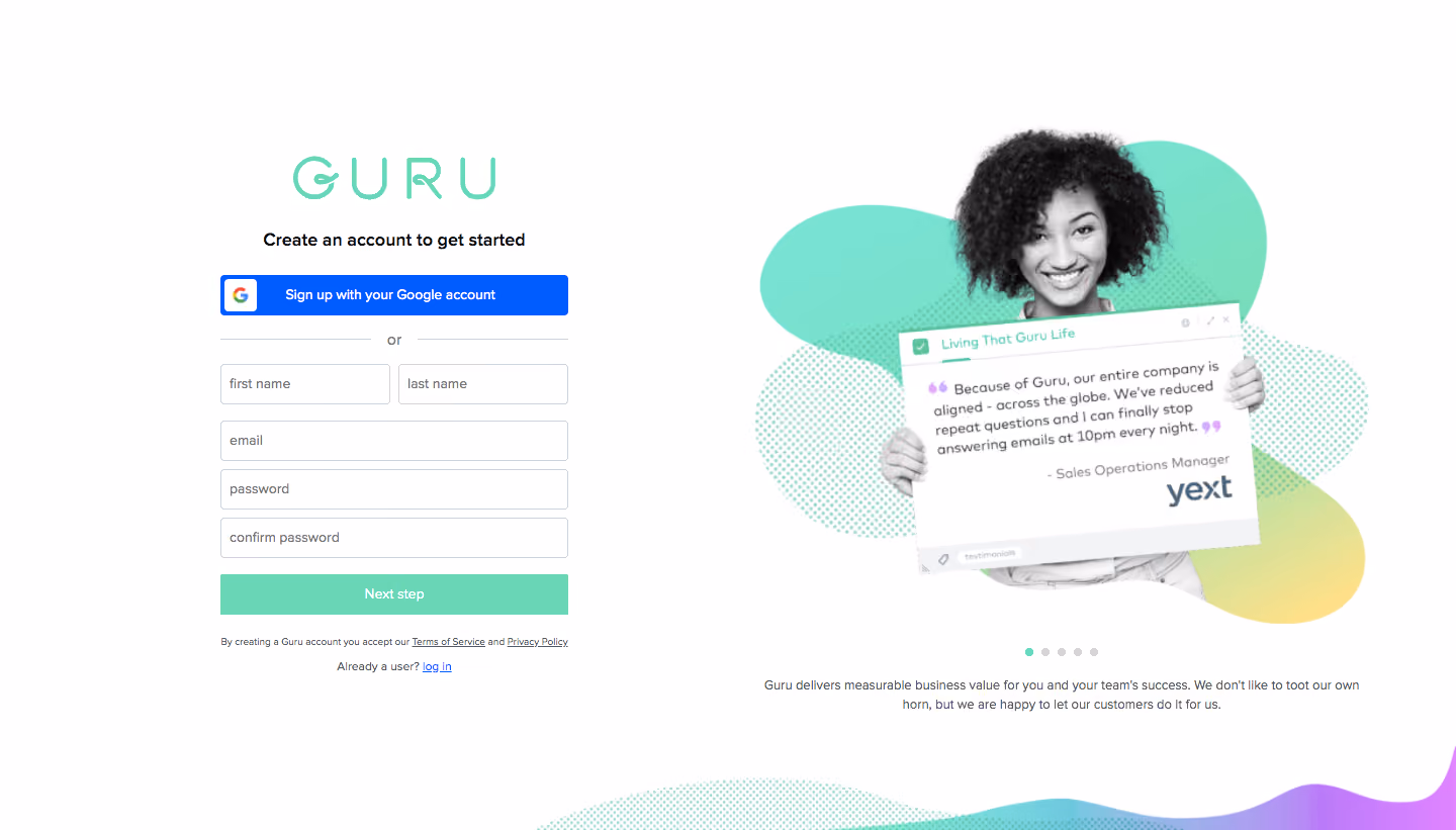 Guru Signup Page