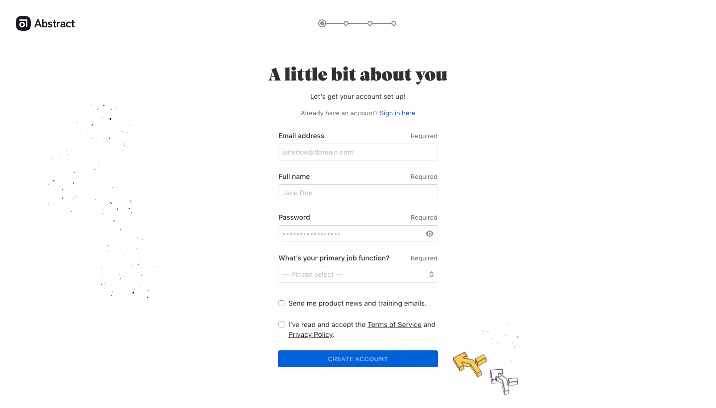 Abstract Signup Page
