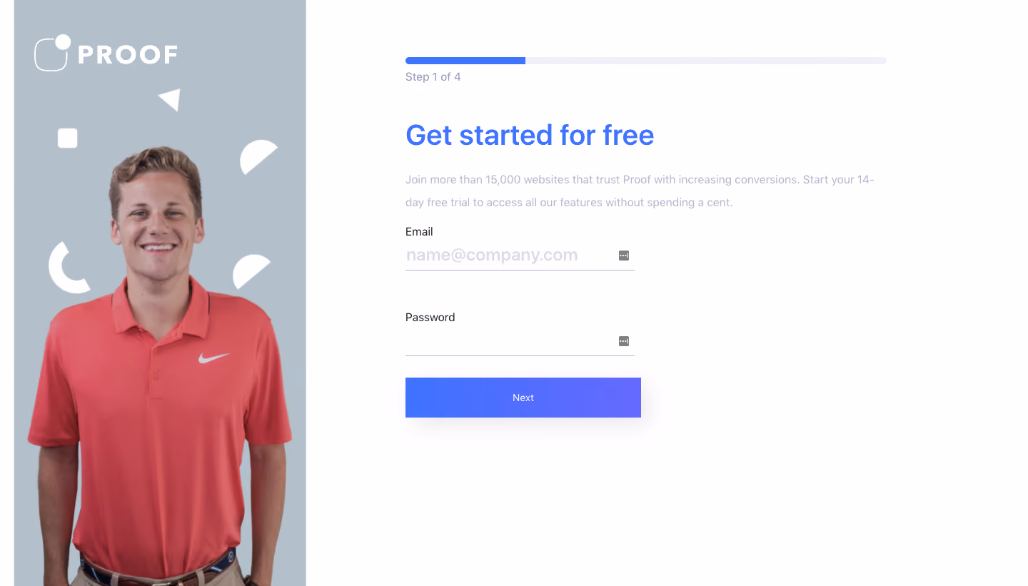 Proof Signup Page