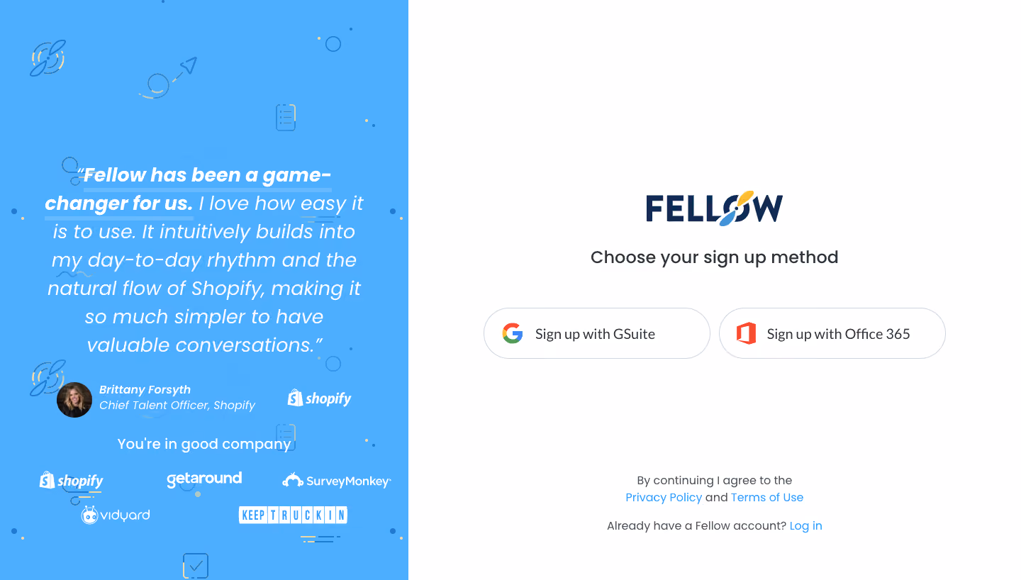 Fellow Signup Page