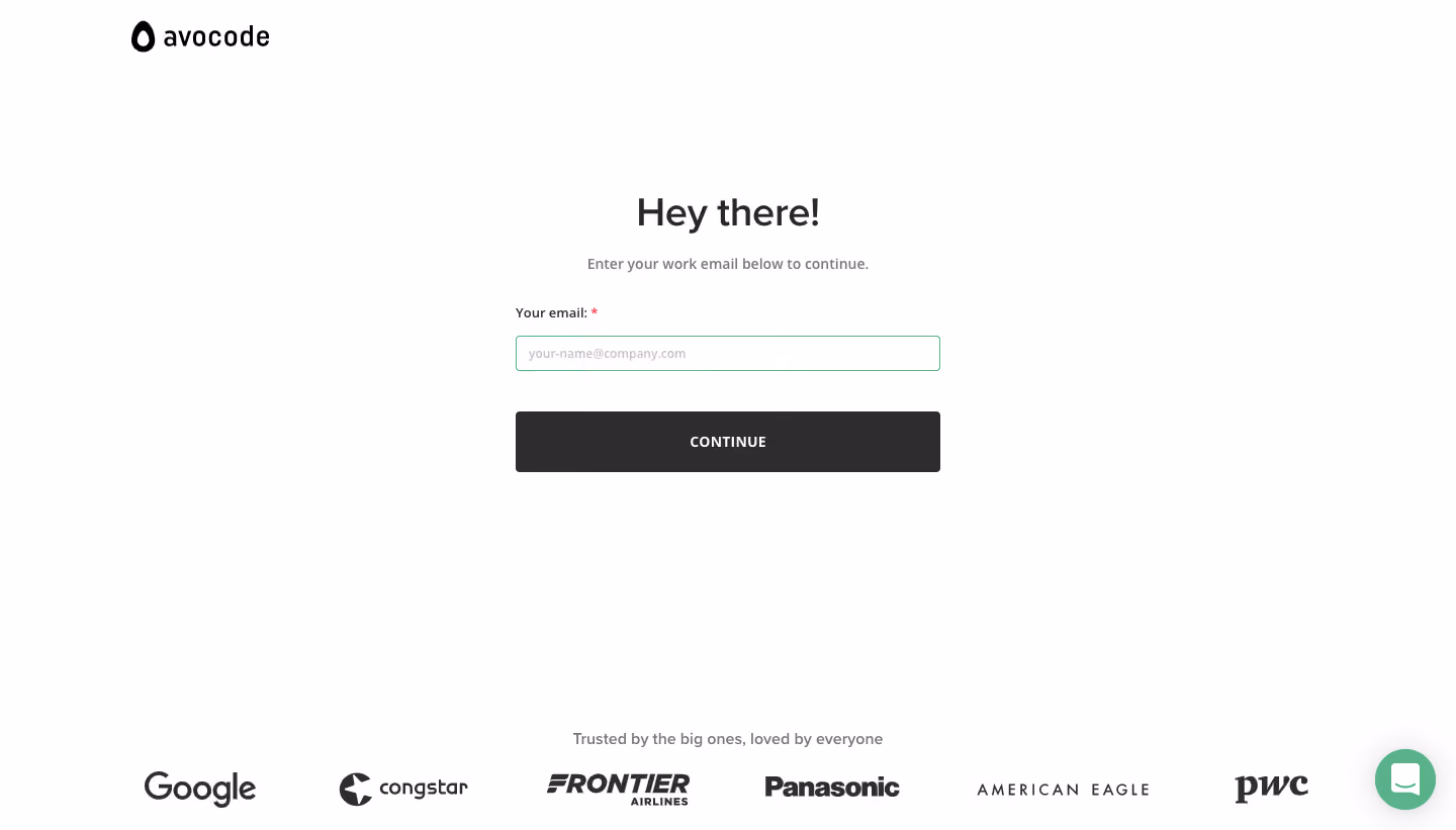 Avocode Signup Page