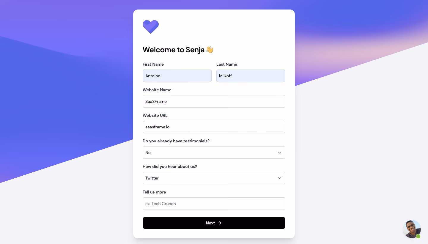 Senja Account Setup