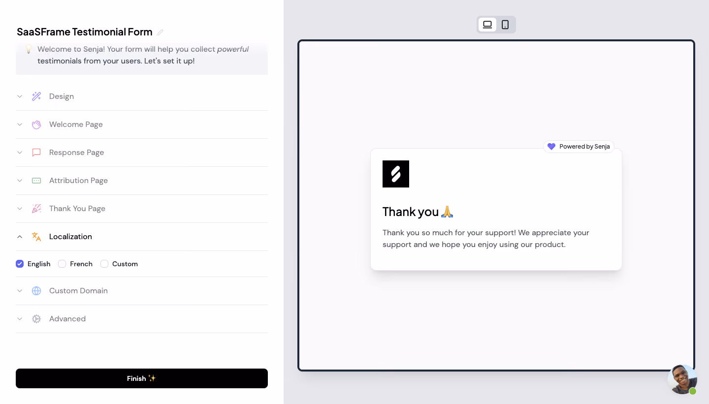 Senja User Onboarding