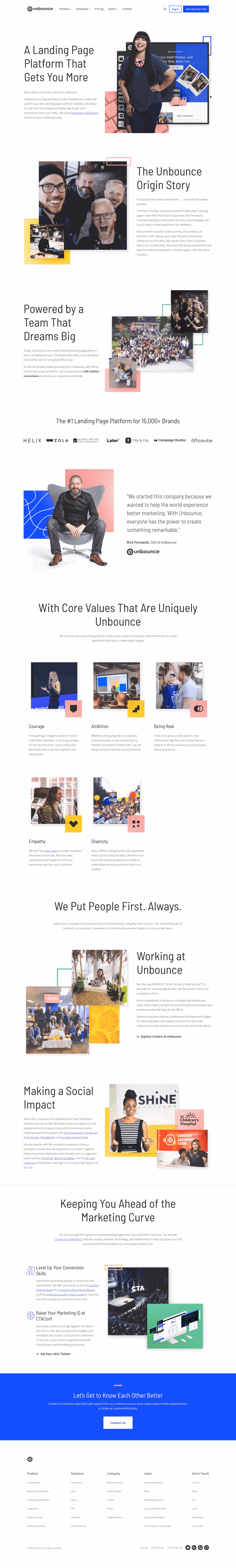 Unbounce About Page