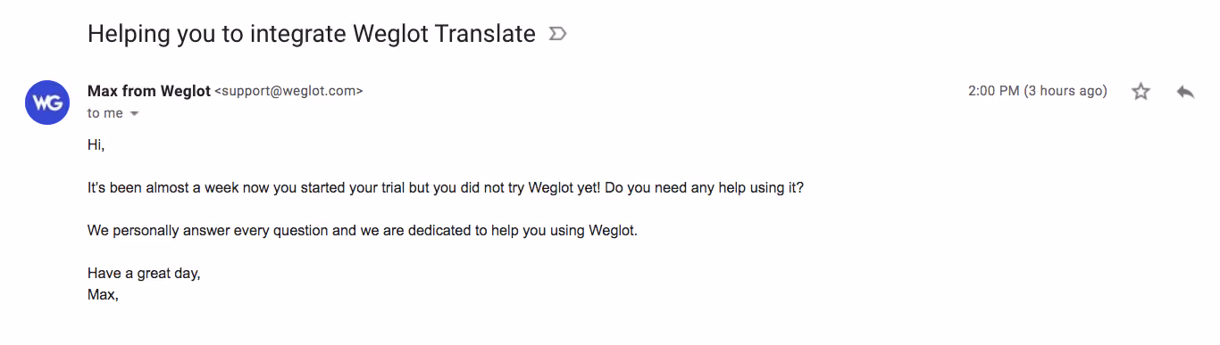 Weglot Activation Emails