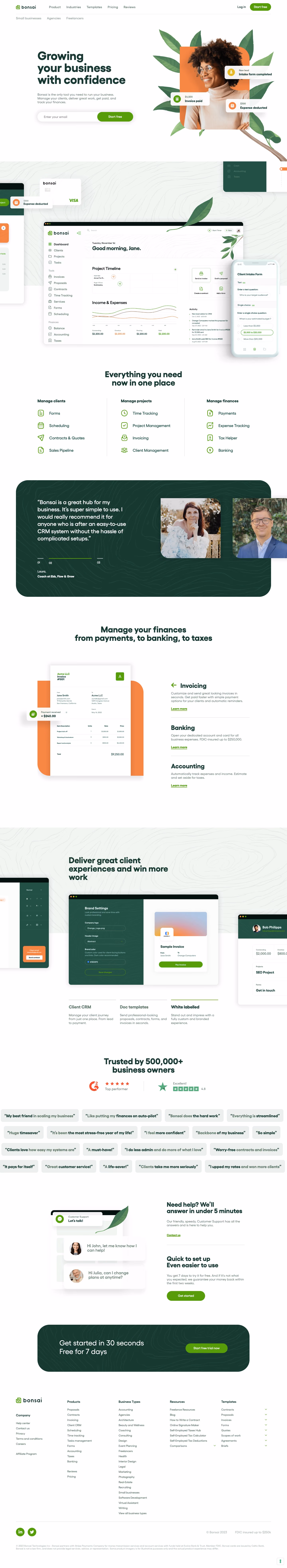 Bonsai Landing Page