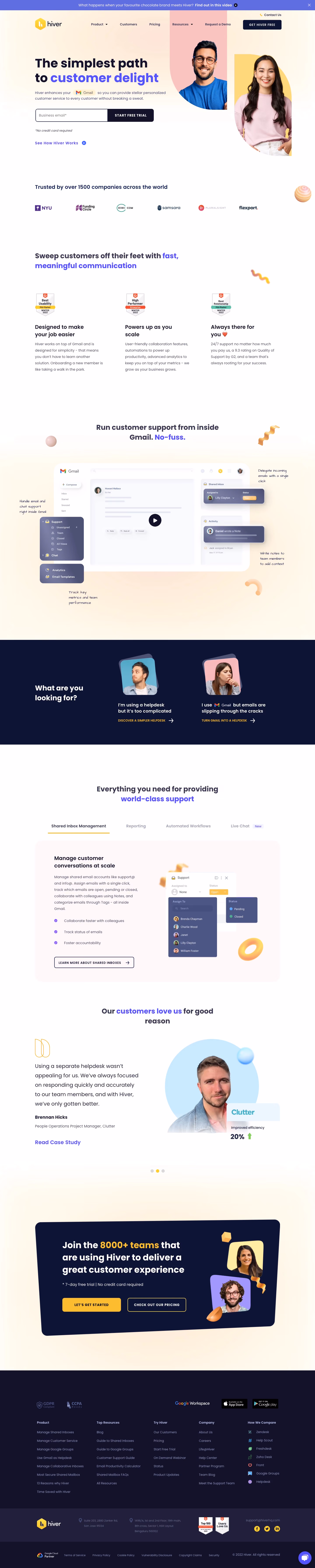 Hiver Landing Page