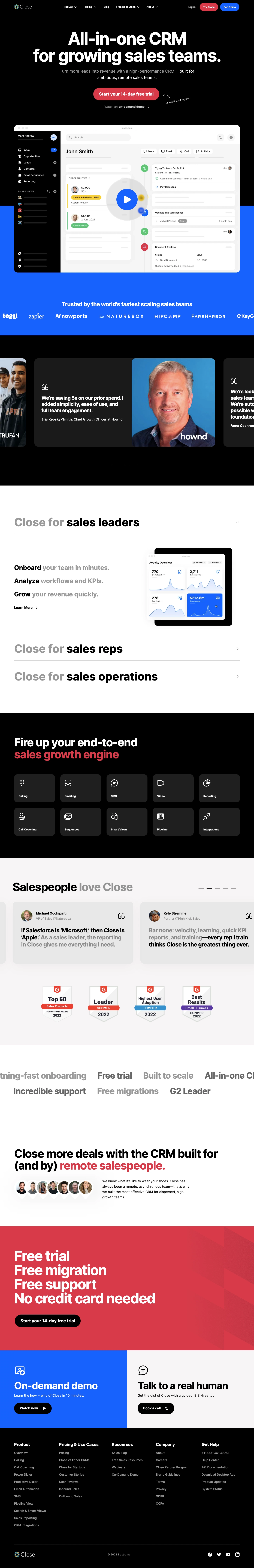 Close Landing Page