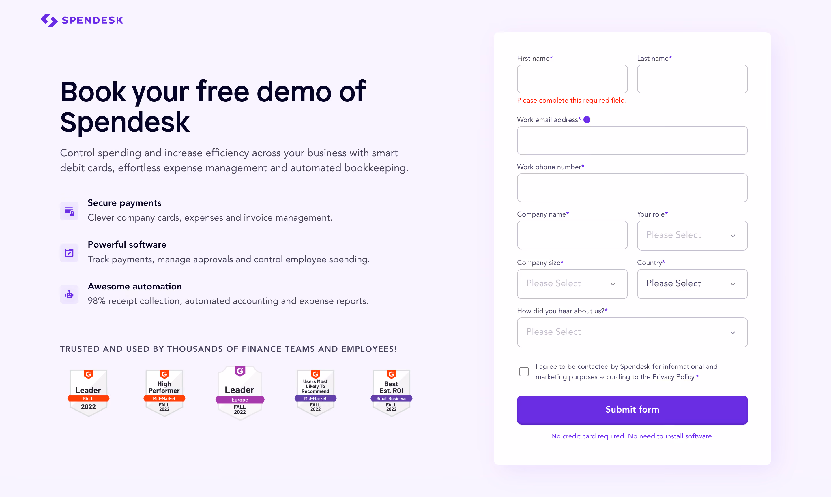 Spendesk Demo Request