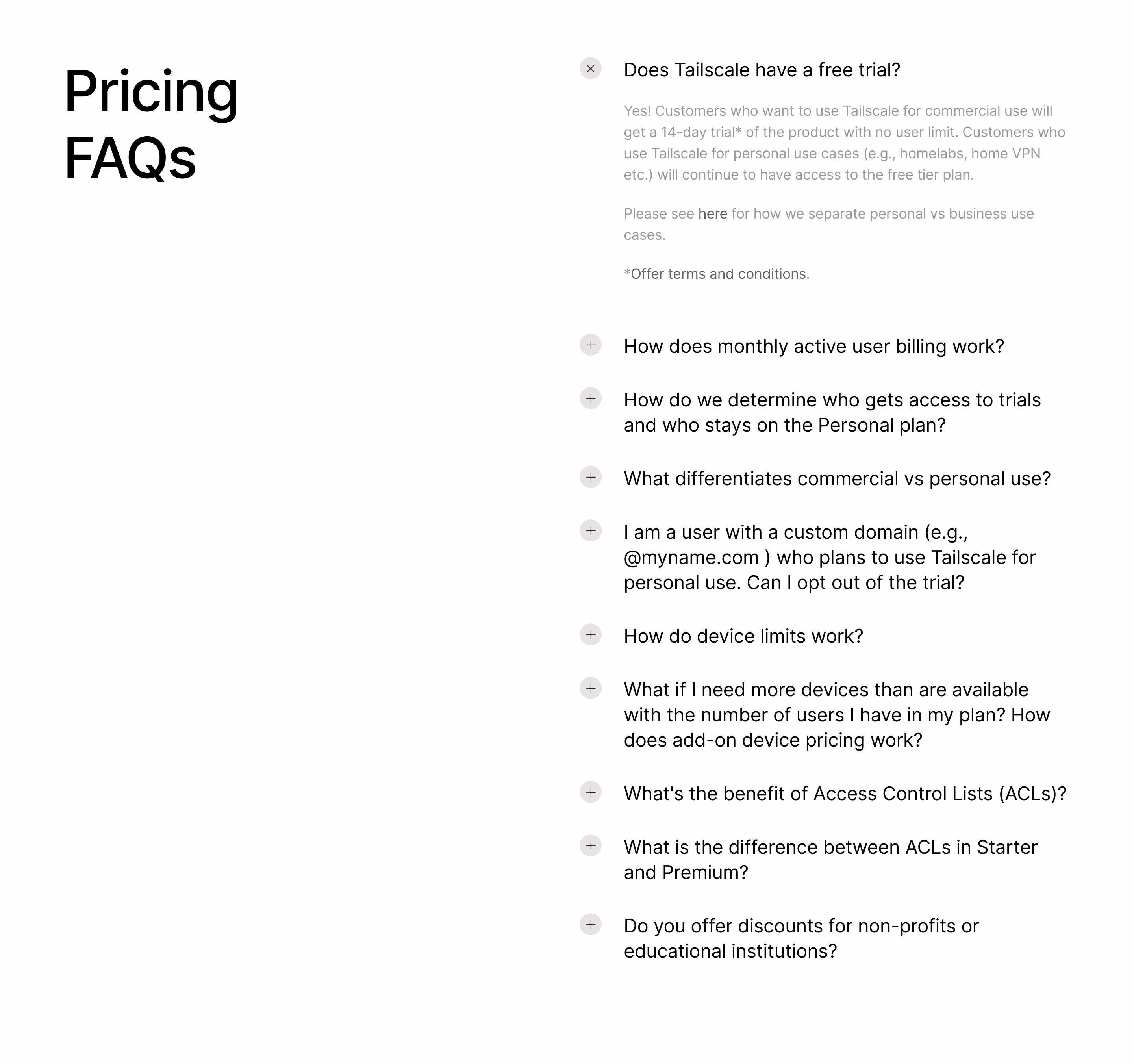 Tailscale FAQ Section