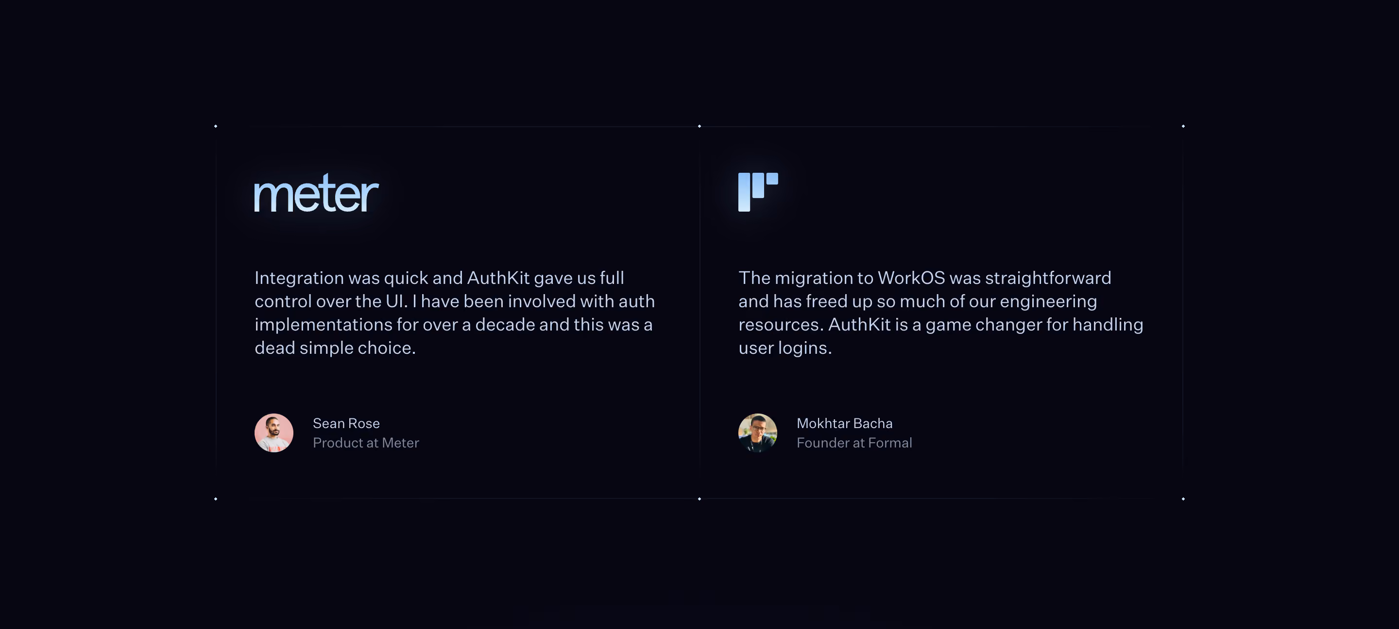 WorkOS Testimonial Section