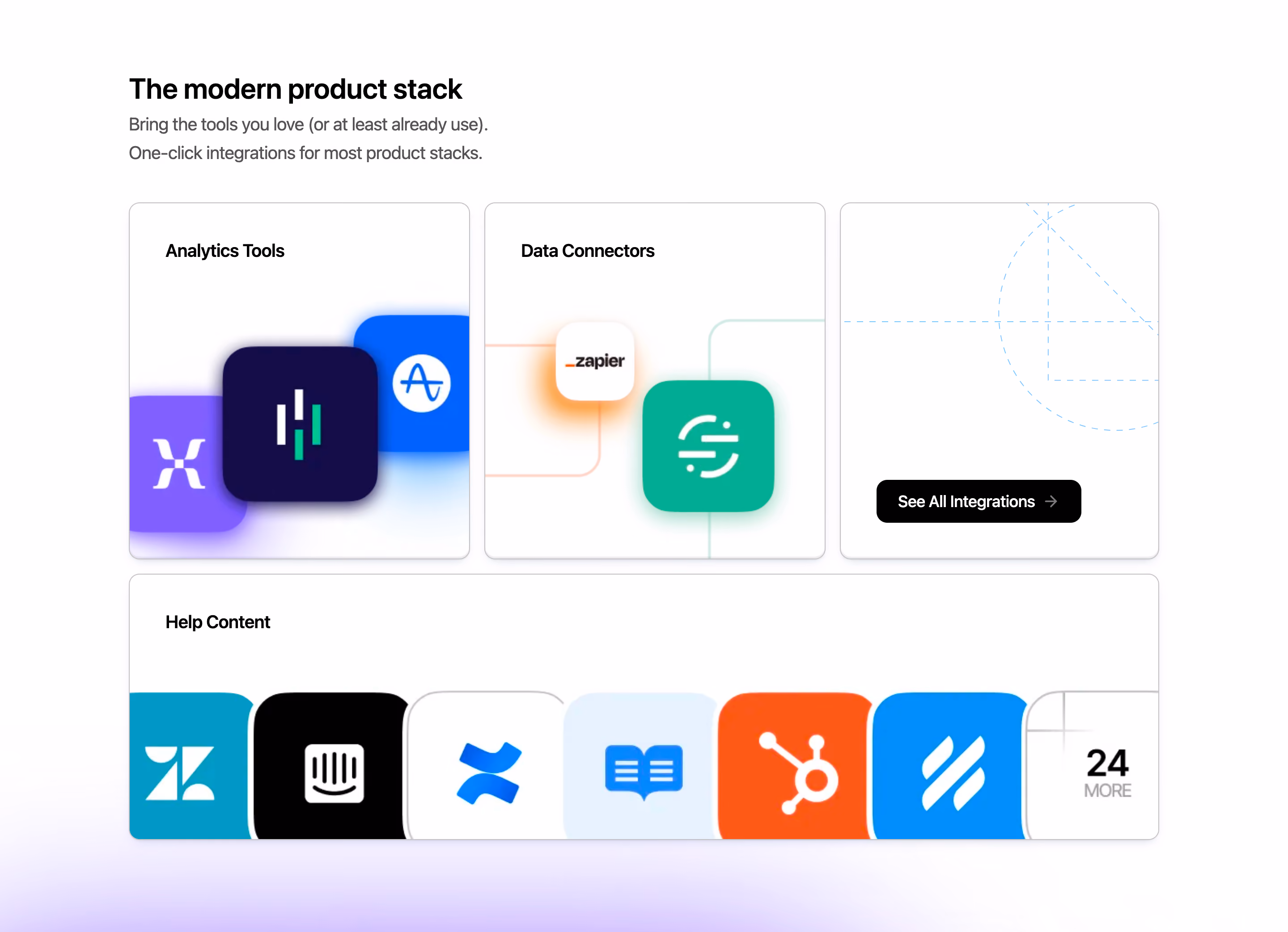 CommandBar Integrations Section