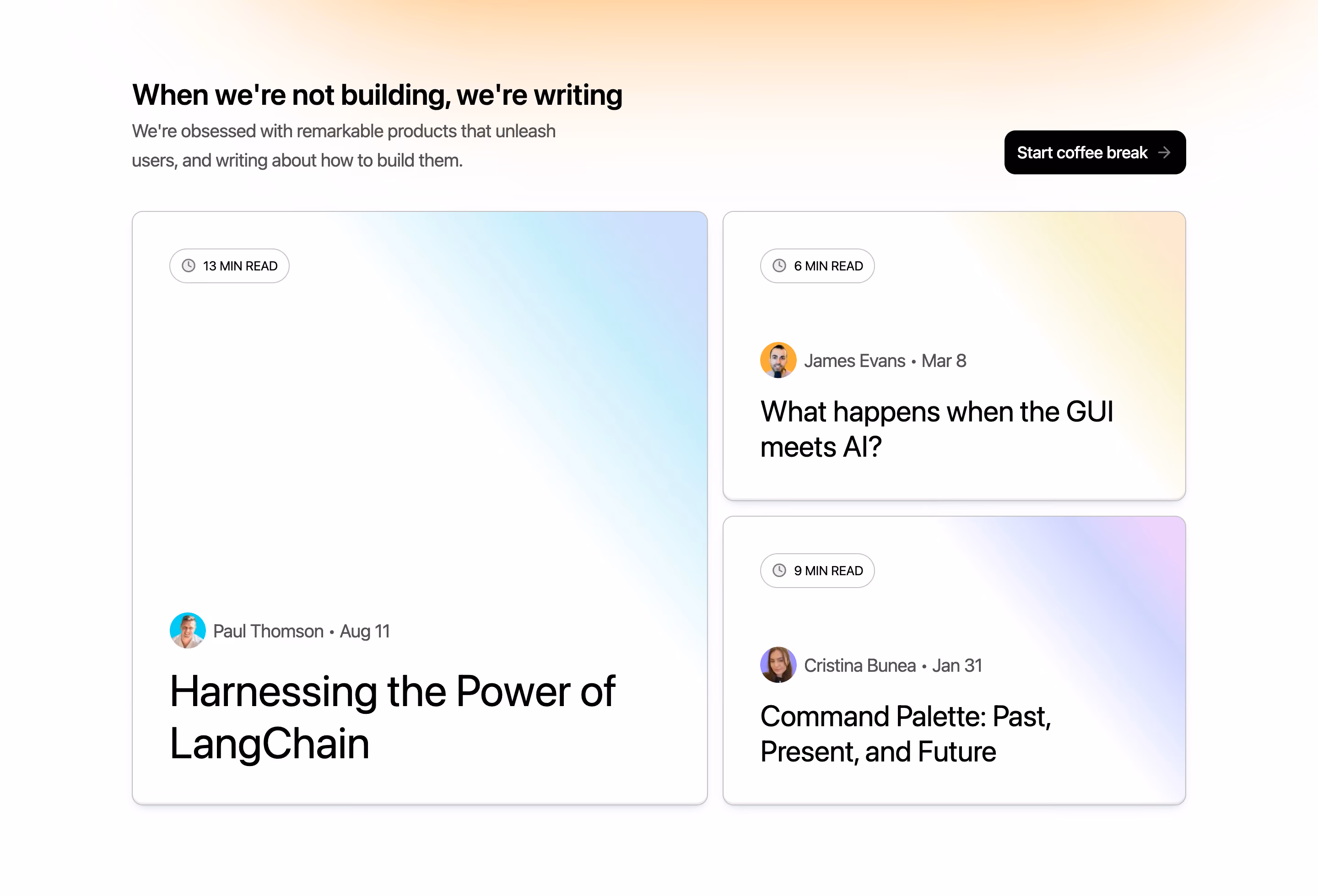 CommandBar Blog Cards Section