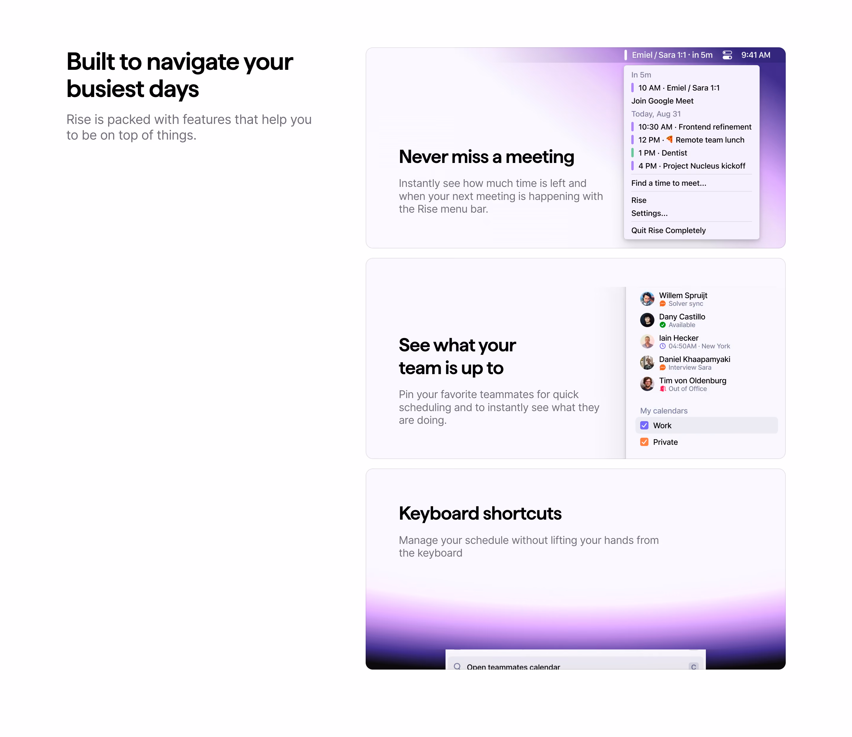 Rise Features Section
