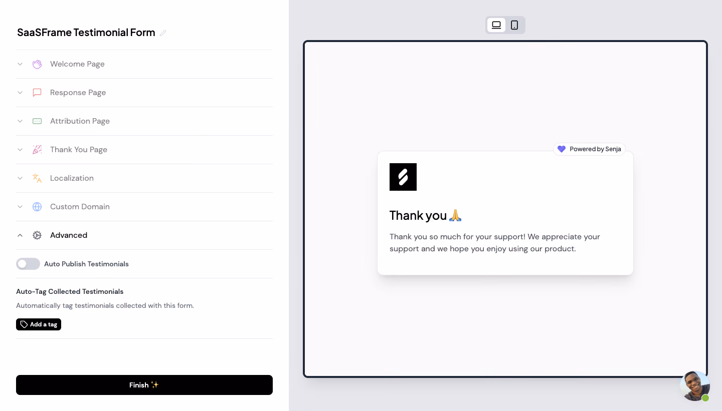 Senja User Onboarding