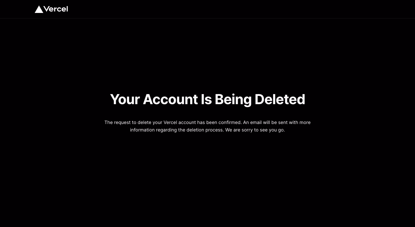 Vercel Delete Account