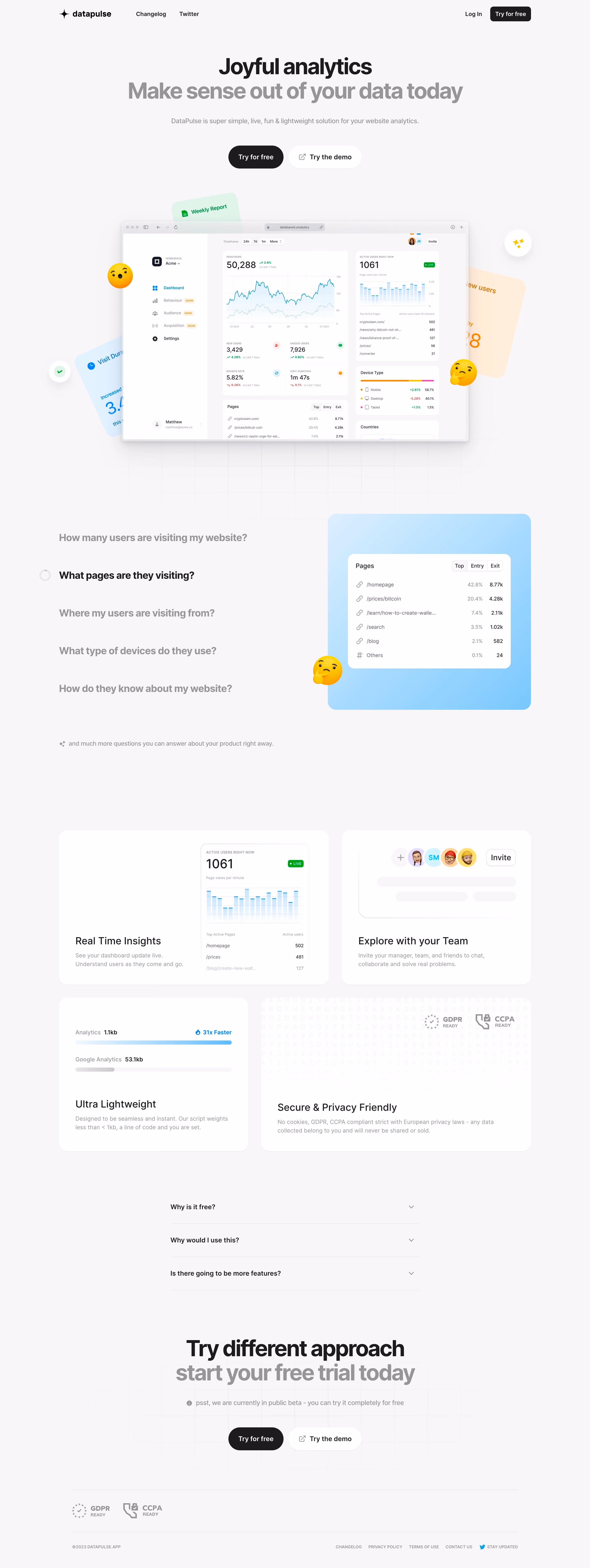 DataPulse Landing Page