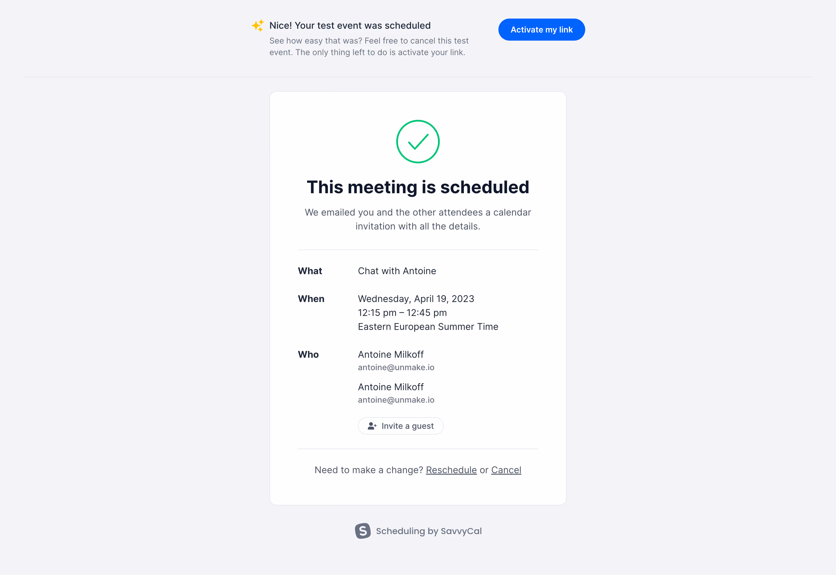 SavvyCal User Onboarding