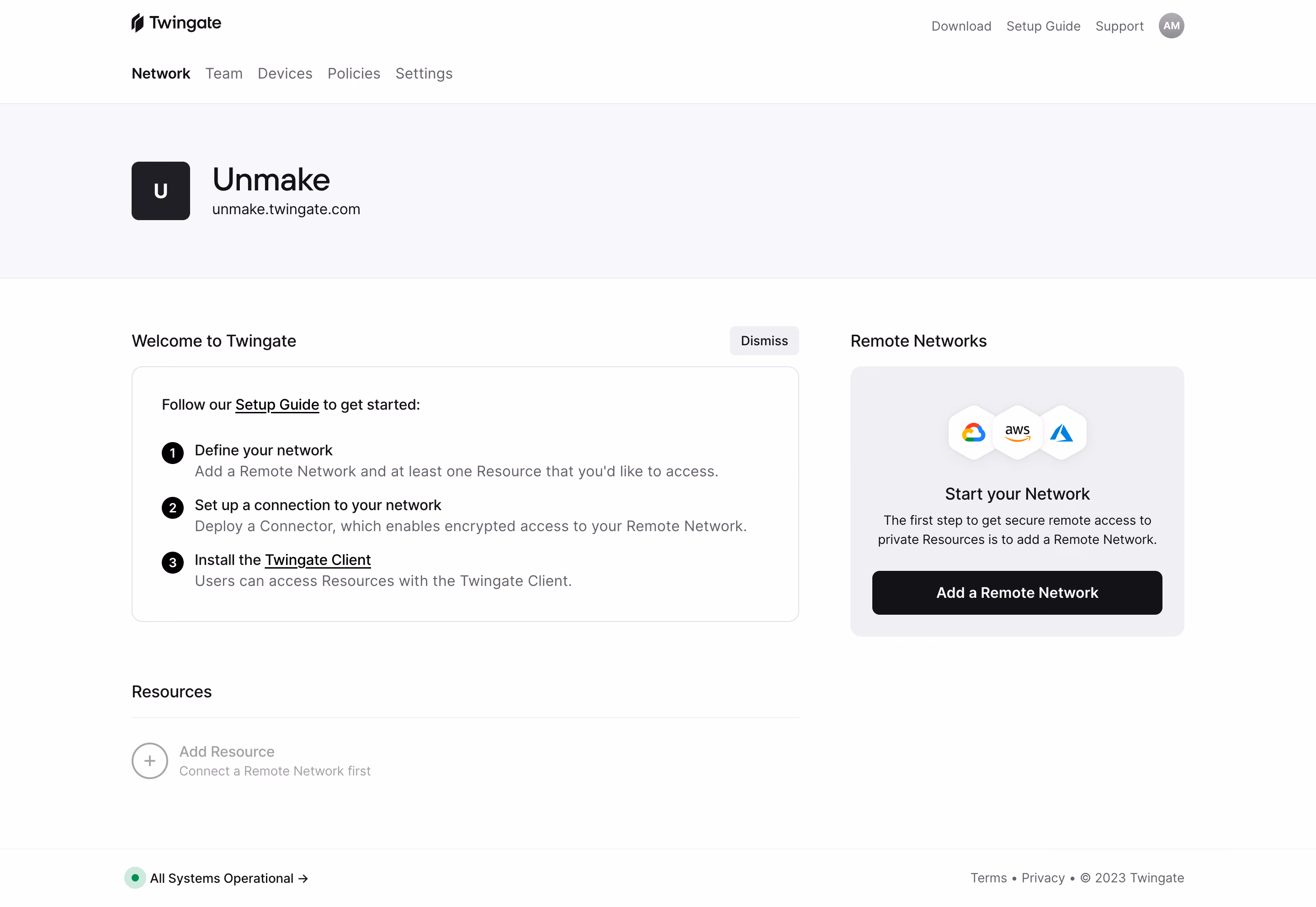Twingate Dashboard