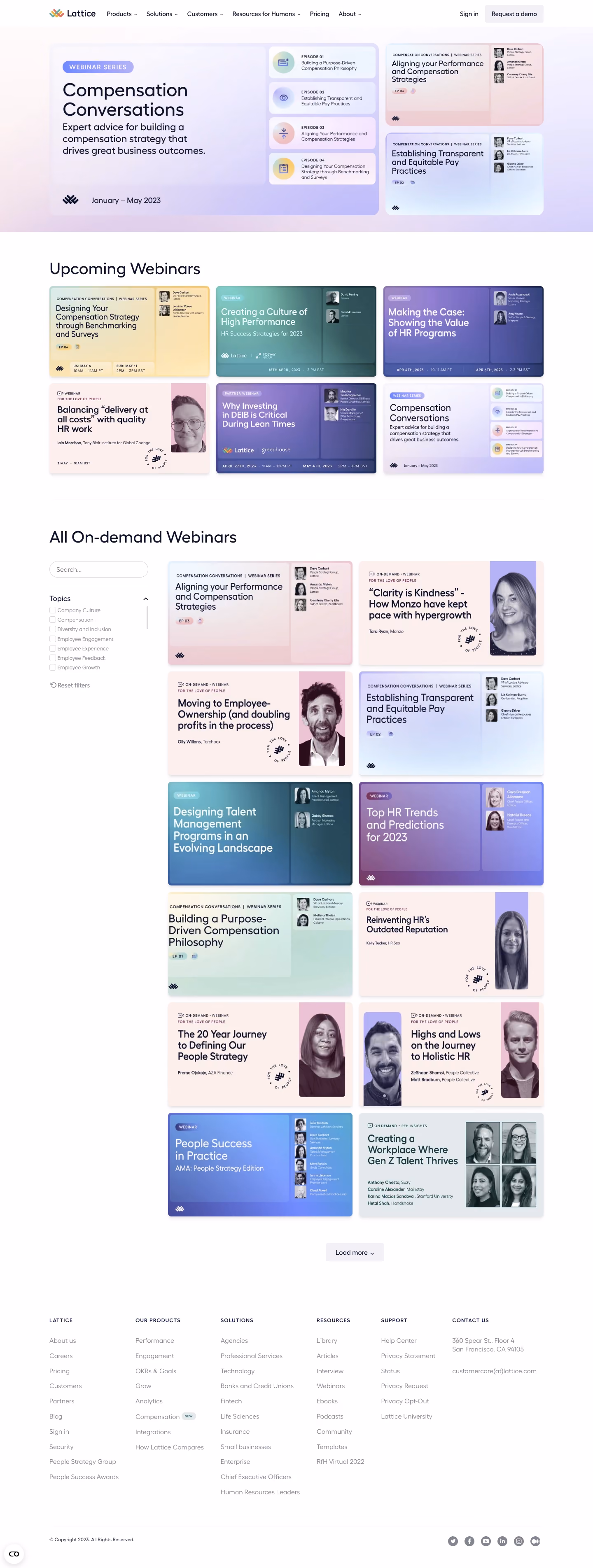 Lattice Webinars Page