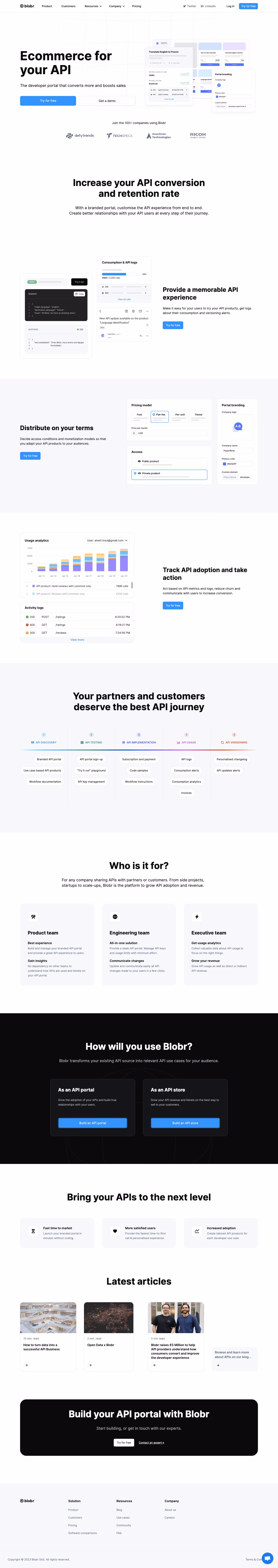 Blobr Landing Page