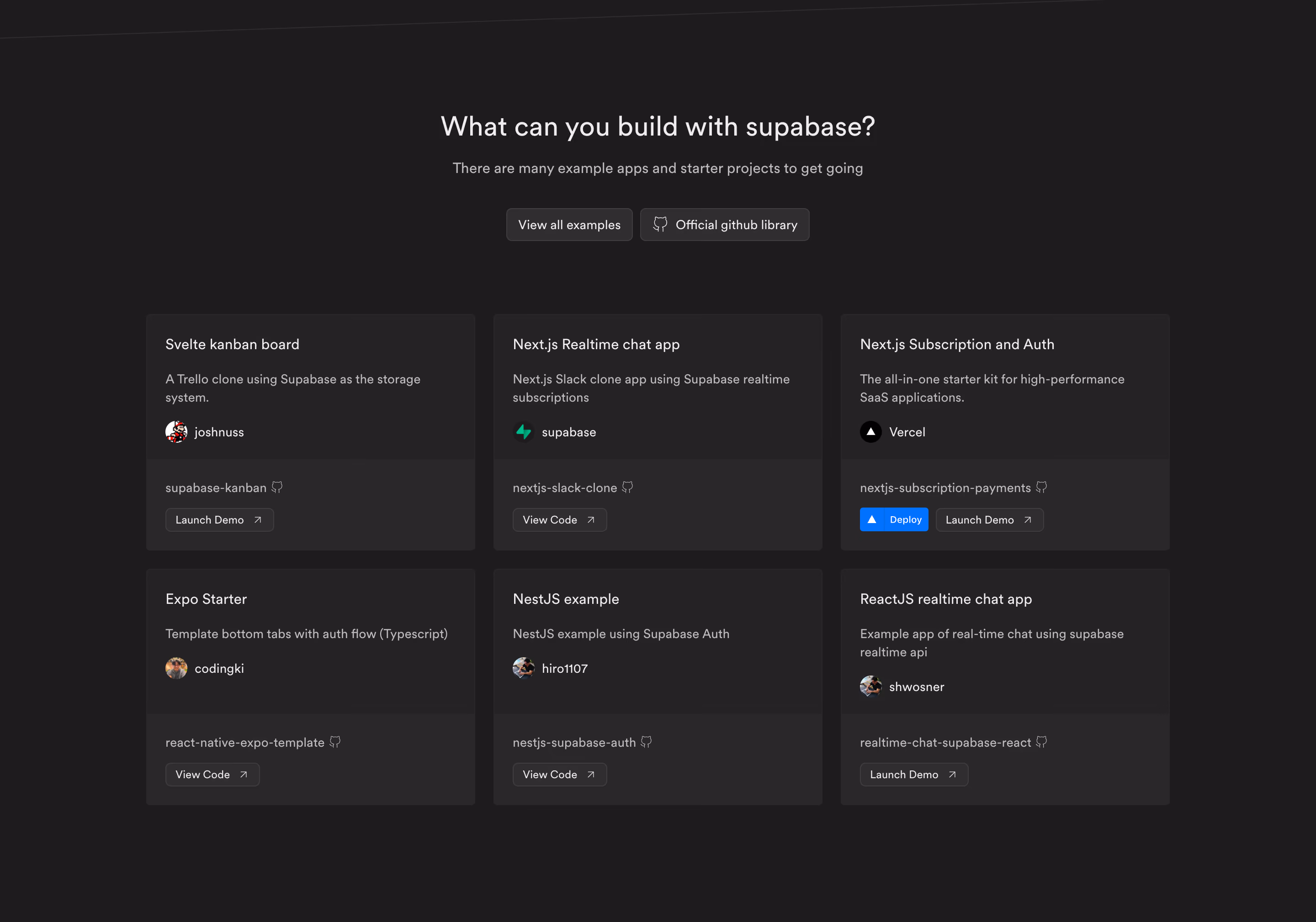 Supabase Use Cases Section