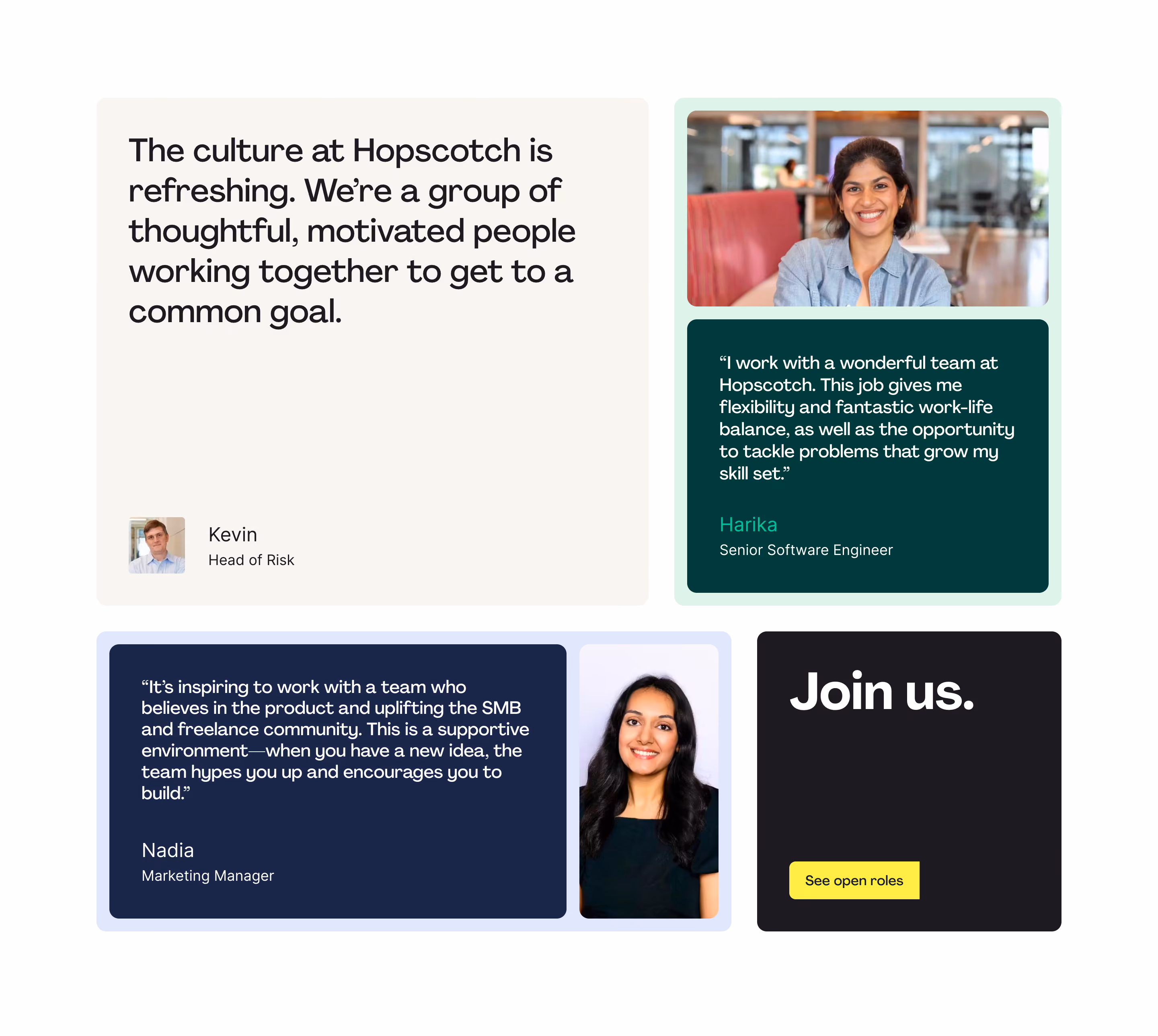 Hopscotch Testimonial Section
